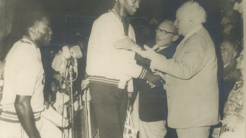 Maccabiah History -   - the 6th maccabiah david ben gurion right and robert atlas with john thomas the us champion in high jump. johnson won ten at the rome olympics 1960Sixth Maccabiah